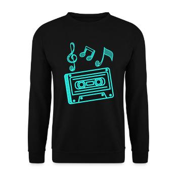 Music Cassette 90s Hip Hop Minimalist Cassette - Unisex Sweatshirt - black - Front - Alina (178cm) & Michal (187cm)