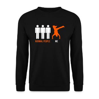 Breakdancer rigolo symbole de danse urbaine - Sweat-shirt Unisexe - noir - Devant - Alina (178cm) & Michal (187cm)