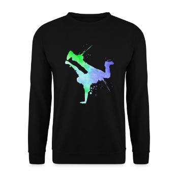 Breakdancer Graffiti Hip Hop B-Boy Street Art - Unisex Pullover - Schwarz - Vorne - Alina (178cm) & Michal (187cm)