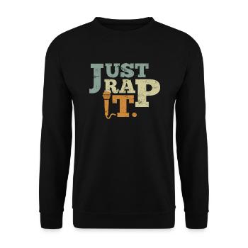 Hip Hop Sort Just Rap it Rapper Rap - Sweat-shirt Unisexe - noir - Devant - Alina (178cm) & Michal (187cm)