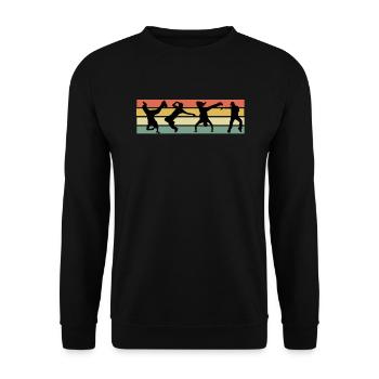 Retro Breakdance Urban Dance Street Art Künstler - Unisex Pullover - Schwarz - Vorne - Alina (178cm) & Michal (187cm)