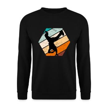 Breakdance Retro Breakdancer B-Boy - Unisex Sweatshirt - black - Front - Alina (178cm) & Michal (187cm)