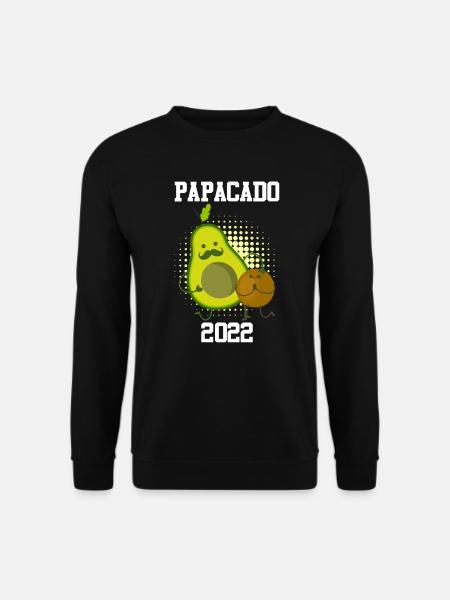 Vater Papa Papacado Spruch Avocado werdender Papa - Unisex Pullover - Schwarz