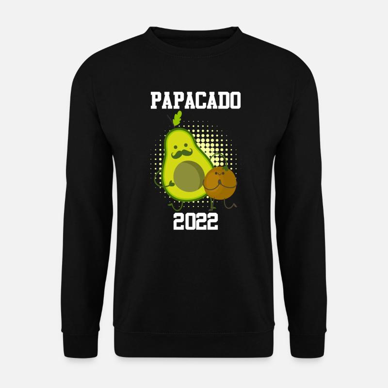 Vater Papa Papacado Spruch Avocado werdender Papa - Unisex Pullover - Schwarz