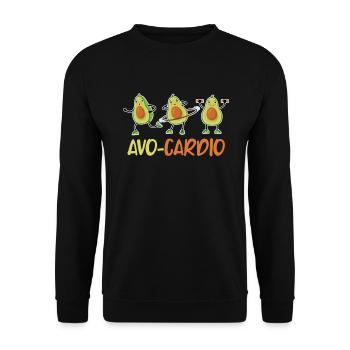 Fitess Avocado Avocardio Fitness Saying Running - Unisex Sweatshirt - black - Front - Alina (178cm) & Michal (187cm)