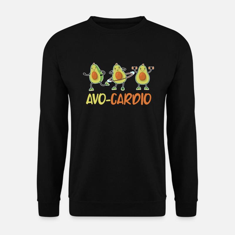 Fitess Avocado Avocardio Fitness Spruch Running - Unisex Pullover - Schwarz