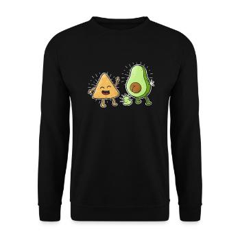 Lustiges Mexikaner Mexiko Nacho Avocado Design - Unisex Pullover - Schwarz - Vorne - Alina (178cm) & Michal (187cm)