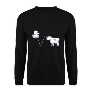Maths blague N-te racine de Q racine de canard vache - Sweat-shirt Unisexe - noir - Devant - Alina (178cm) & Michal (187cm)