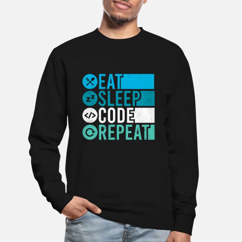 Eat Sleep Code Repeat Programmeur Sweat-shirt Unisexe