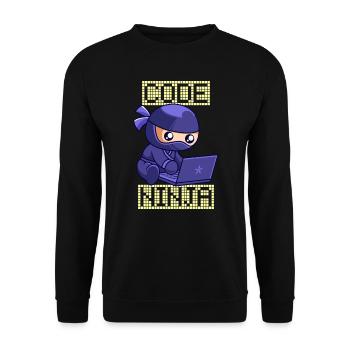 Code Ninja Coder Sofware Entwickler Programmierer - Unisex Pullover - Schwarz - Vorne - Alina (178cm) & Michal (187cm)