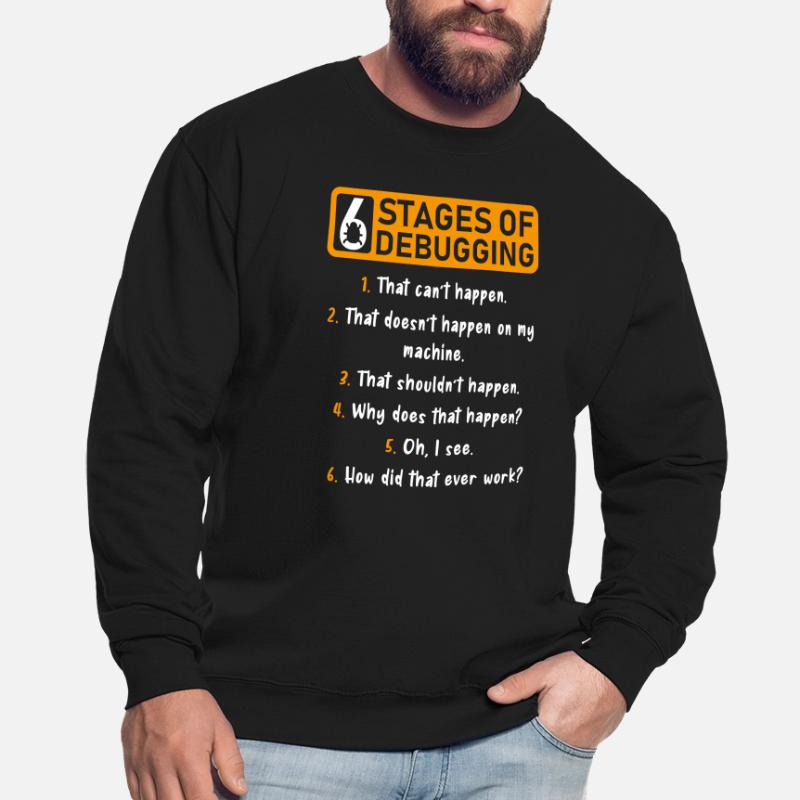 6 Levels of Debugging Software Developer Unisex Sweatshirt