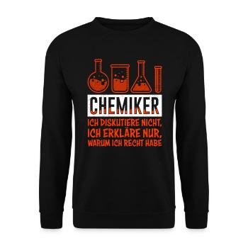 Chemie Spruch nicht Argumentieren Labor Chemiker - Unisex Pullover - Schwarz - Vorne - Alina (178cm) & Michal (187cm)