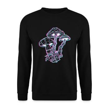 Drogen Pilze Party LSD Acid - Unisex Pullover - Schwarz - Vorne - Alina (178cm) & Michal (187cm)