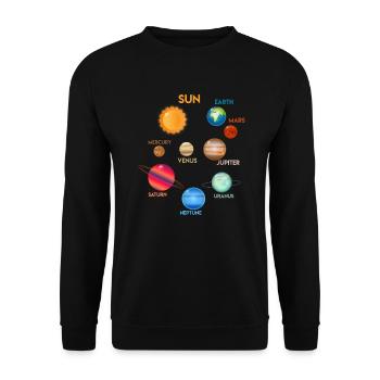 Solar System Planet Sun Earth Mars Astrology - Unisex Sweatshirt - black - Front - Alina (178cm) & Michal (187cm)