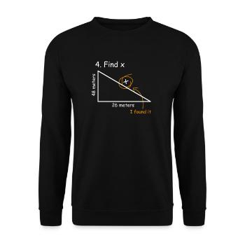 Math teacher Hypotenuse Find x Pythagorean's theorem - Unisex Sweatshirt - black - Front - Alina (178cm) & Michal (187cm)
