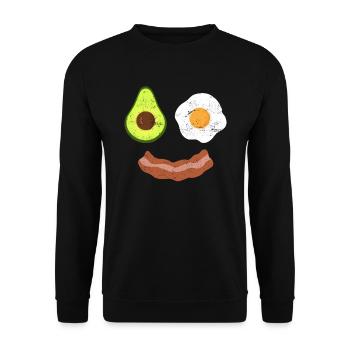 Brunch Breakfast Bacon Egg Avocado Fried Egg - Unisex Sweatshirt - black - Front - Alina (178cm) & Michal (187cm)