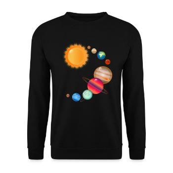 Cosmos Universe Planets in the Solar System - Unisex Sweatshirt - black - Front - Alina (178cm) & Michal (187cm)