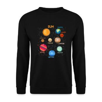 Galaxie Espace Système Solaire Planète Astronaute - Sweat-shirt Unisexe - noir - Devant - Alina (178cm) & Michal (187cm)