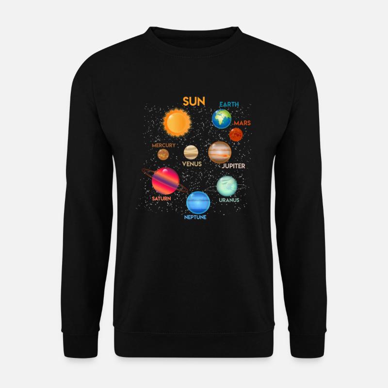 Galaxie Weltall Sonnensystem Planeten Astronaut - Unisex Pullover - Schwarz