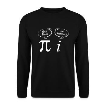 Pi Get Real je suis une blague de mathématicien rationnel - Sweat-shirt Unisexe - noir - Devant - Alina (178cm) & Michal (187cm)