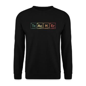 Symboles d’éléments de professeur de chimie Tableau périodique - Sweat-shirt Unisexe - noir - Devant - Alina (178cm) & Michal (187cm)