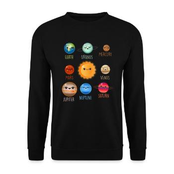 Système solaire Espace Galaxie Planète Terre Soleil - Sweat-shirt Unisexe - noir - Devant - Alina (178cm) & Michal (187cm)