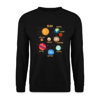 Astronautes Planète Conception Astrologie Cosmos - Sweat-shirt Unisexe - noir - Devant - Alina (178cm) & Michal (187cm)