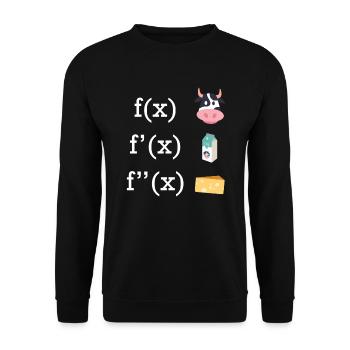 Calculus Cow Cheese Milk Math Teacher - Unisex Sweatshirt - black - Front - Alina (178cm) & Michal (187cm)