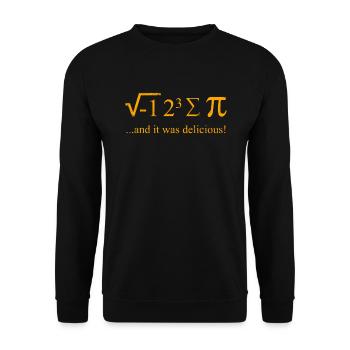 Mathe Student Mathematiker Witz I ate some Pie - Unisex Pullover - Schwarz - Vorne - Alina (178cm) & Michal (187cm)