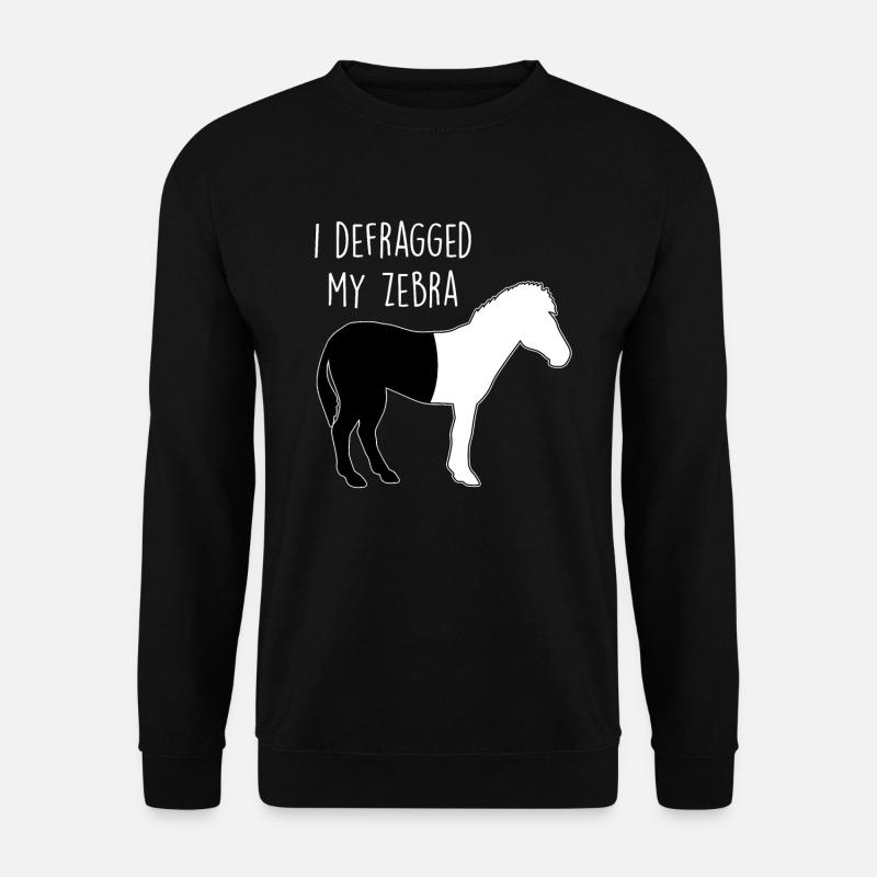 I defragged my Zebra Coder Informatiker Hacker - Unisex Pullover - Schwarz