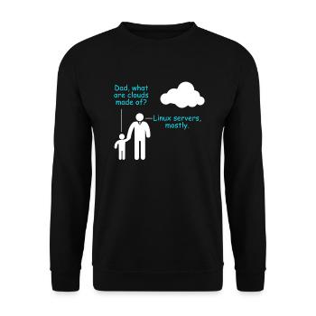 Coder Software Entwickler Witz Cloud Linux Server - Unisex Pullover - Schwarz - Vorne - Alina (178cm) & Michal (187cm)