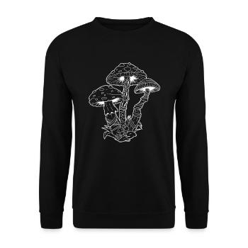 Pilze LSD Party Drogen Acid - Unisex Pullover - Schwarz - Vorne - Alina (178cm) & Michal (187cm)