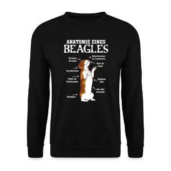 Anatomie eines Beagles Hundehalter Beagle - Unisex Pullover - Schwarz - Vorne - Alina (178cm) & Michal (187cm)