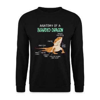 Anatomy of a Bearded Dragon Bartagamen Lézard - Sweat-shirt Unisexe - noir - Devant - Alina (178cm) & Michal (187cm)