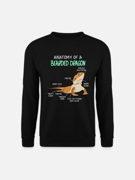 Anatomy of a Bearded Dragon Bartagamen Echse - Unisex Pullover - Schwarz