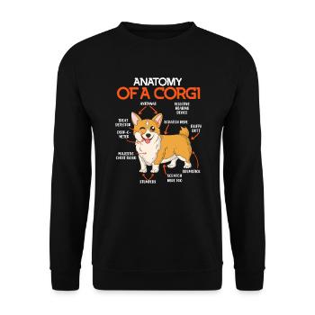 Corgi propriétaire de chien Anatomie d’un Corgis - Sweat-shirt Unisexe - noir - Devant - Alina (178cm) & Michal (187cm)
