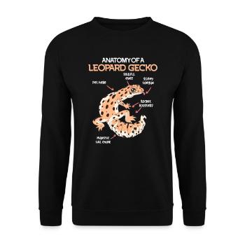 Terrarium Anatomie eines Gecko Echse Leopardgecko - Unisex Pullover - Schwarz - Vorne - Alina (178cm) & Michal (187cm)