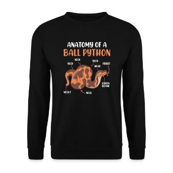 Snake Anotomy of a King Python Ball Python - Unisex Sweatshirt - black - Front - Alina (178cm) & Michal (187cm)