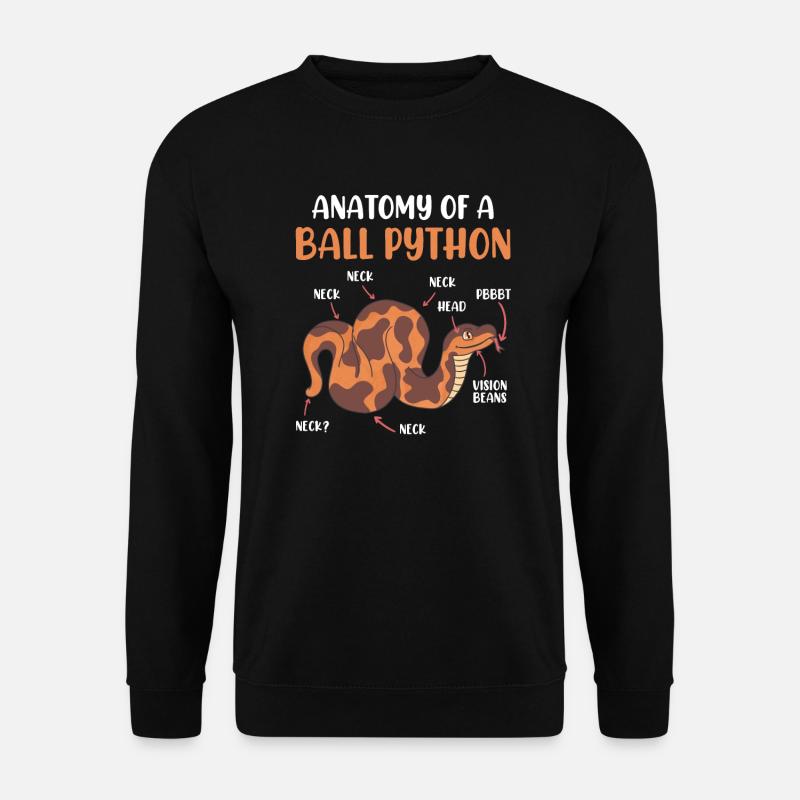 Schlangen Anotomie einer Königspython Ball Python - Unisex Pullover - Schwarz