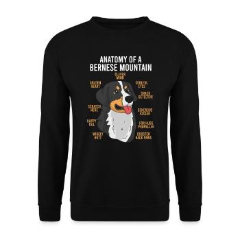 Bernois chien chien d’anatomie Amoureux du chien - Sweat-shirt Unisexe - noir - Devant - Alina (178cm) & Michal (187cm)