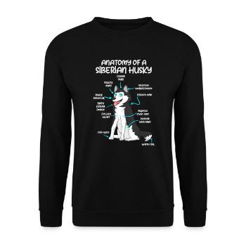 Anatomie eines Huskys Hundebesitzer Hunde - Unisex Pullover - Schwarz - Vorne - Alina (178cm) & Michal (187cm)
