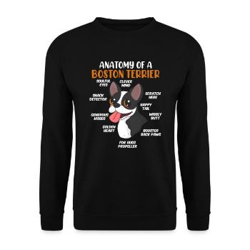 Anatomy of a Boston Terrier Dog - Unisex Sweatshirt - black - Front - Alina (178cm) & Michal (187cm)