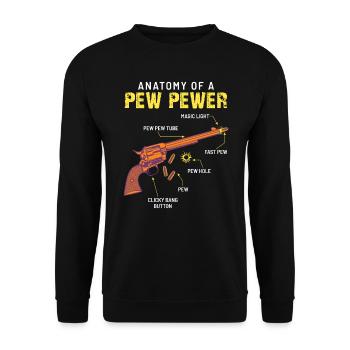 Pistol Handgun Anatomy Revolver Pew Pewer - Unisex Sweatshirt - black - Front - Alina (178cm) & Michal (187cm)