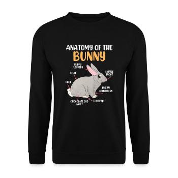 Anatomy of a rabbit rabbit rodent - Unisex Sweatshirt - black - Front - Alina (178cm) & Michal (187cm)