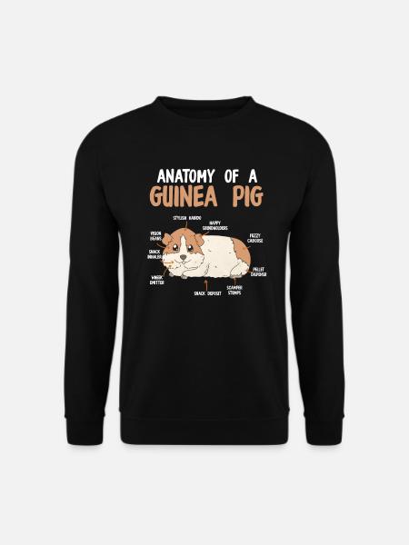 Anatomie eines Meerschweinchens Nagetier - Unisex Pullover - Schwarz