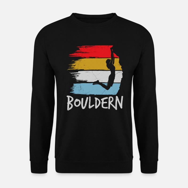 Bouldern Vintage Kletterhalle Boulder - Unisex Pullover - Schwarz