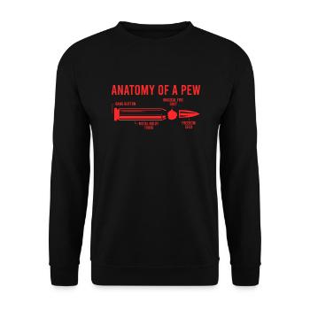 Anatomy of a Pew Weapon Ammunition Hunting Weapon - Unisex Sweatshirt - black - Front - Alina (178cm) & Michal (187cm)