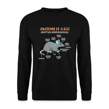 Anatomy of a Rat animal de compagnie Rat - Sweat-shirt Unisexe - noir - Devant - Alina (178cm) & Michal (187cm)