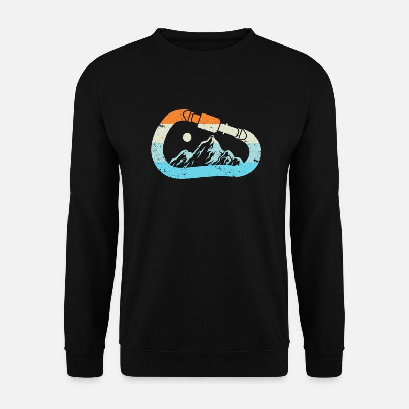 Kletter Karabiner Berge Bergsteigen Felsklettern - Unisex Pullover - Schwarz