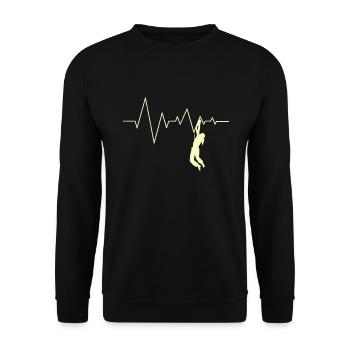 Escalade Boulder Rythme cardiaque Escalade - Sweat-shirt Unisexe - noir - Devant - Alina (178cm) & Michal (187cm)